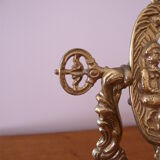 Psyched mirror swivelling bronze gilded gilt 29x34cm