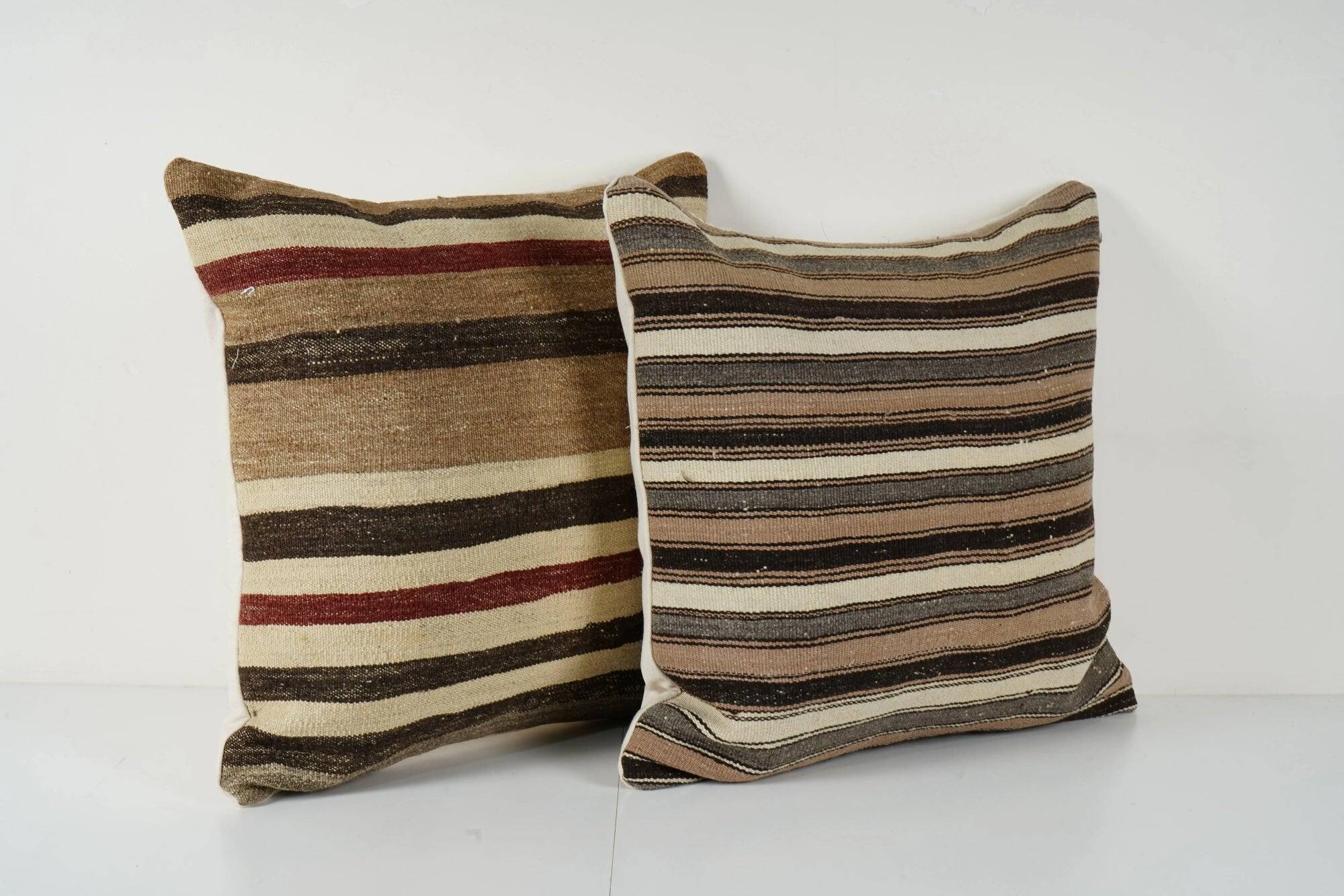 Set of 2 vintage kilim cushion covers 61x61 cm