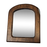 Miroir en bois massif vouté brutaliste