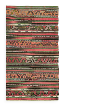 Turkish Handmade Vintage Anatolian Kilim 160 cm x 307 cm