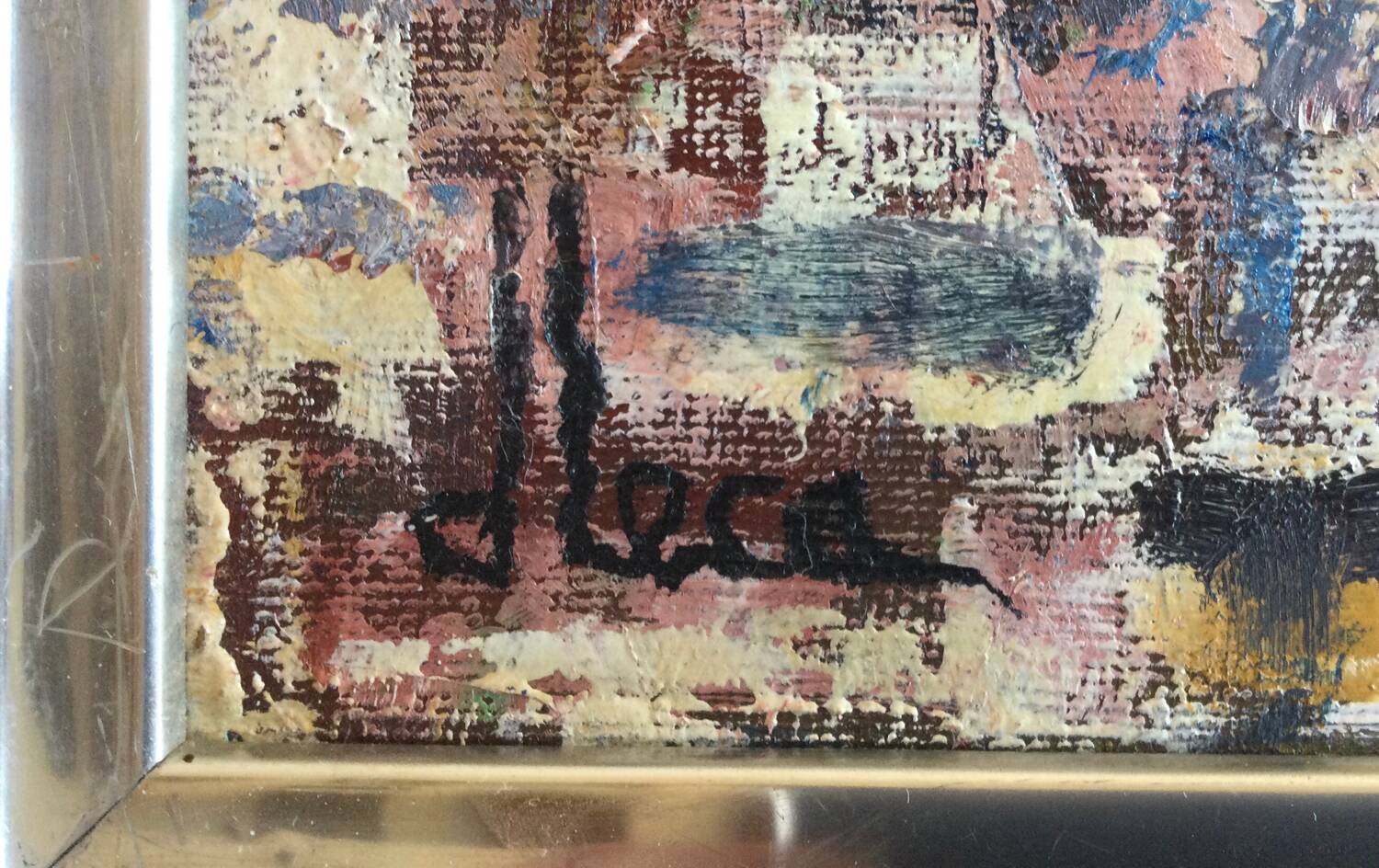 Poppies on the Wall. Oil on canvas by Dominique LECA (1938)