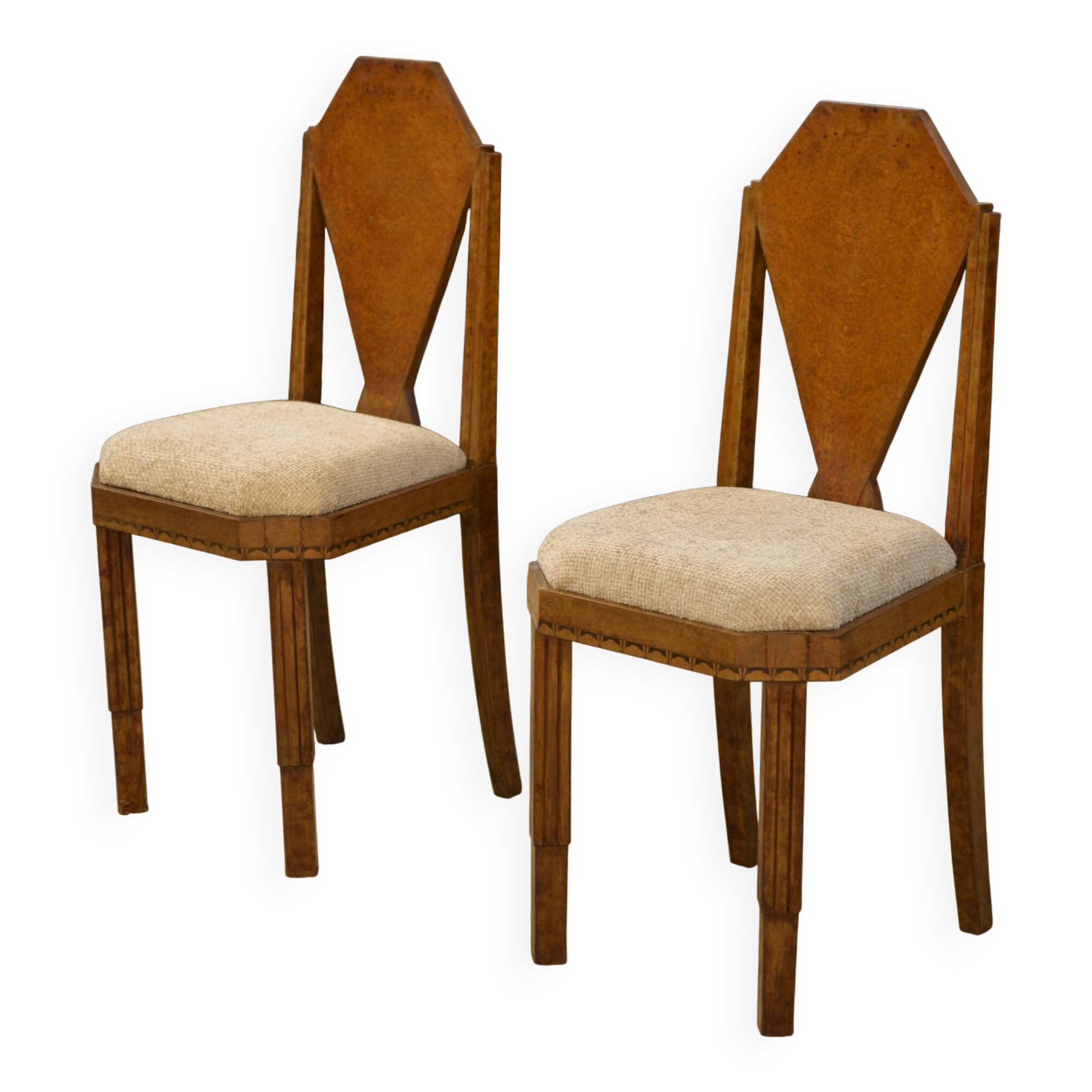 Pair of Art Deco chairs attributed to Baptistin Spade 1930s
