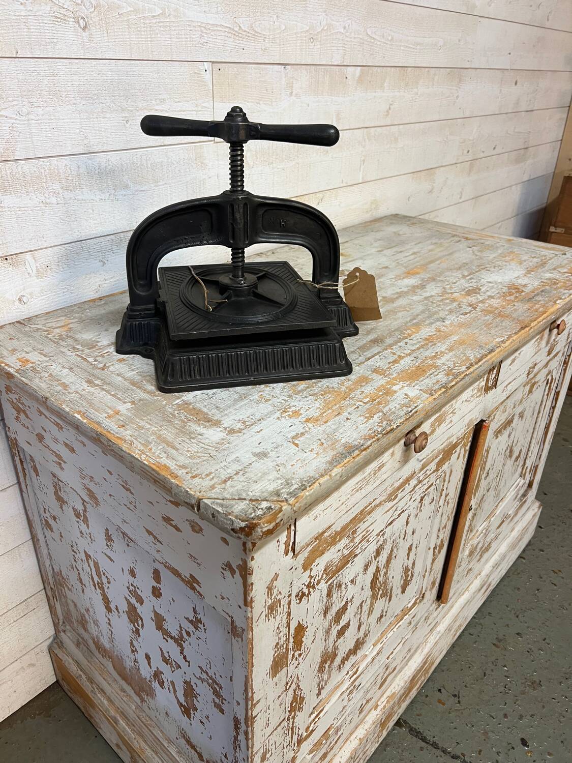 White patinated buffet