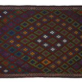 Area kilim rug ,vintage wool turkish handknotted kilim, 360 cmx 176 cm rug