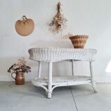 White low rattan table