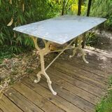 White Carrara marble bistro table circa 1900.