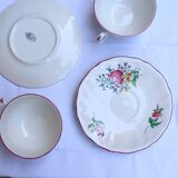 Lunéville earthenware cups and saucers