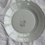 6 flat plates tulip pattern, longwy. Art deco