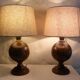 Paire de lampes mappemondes