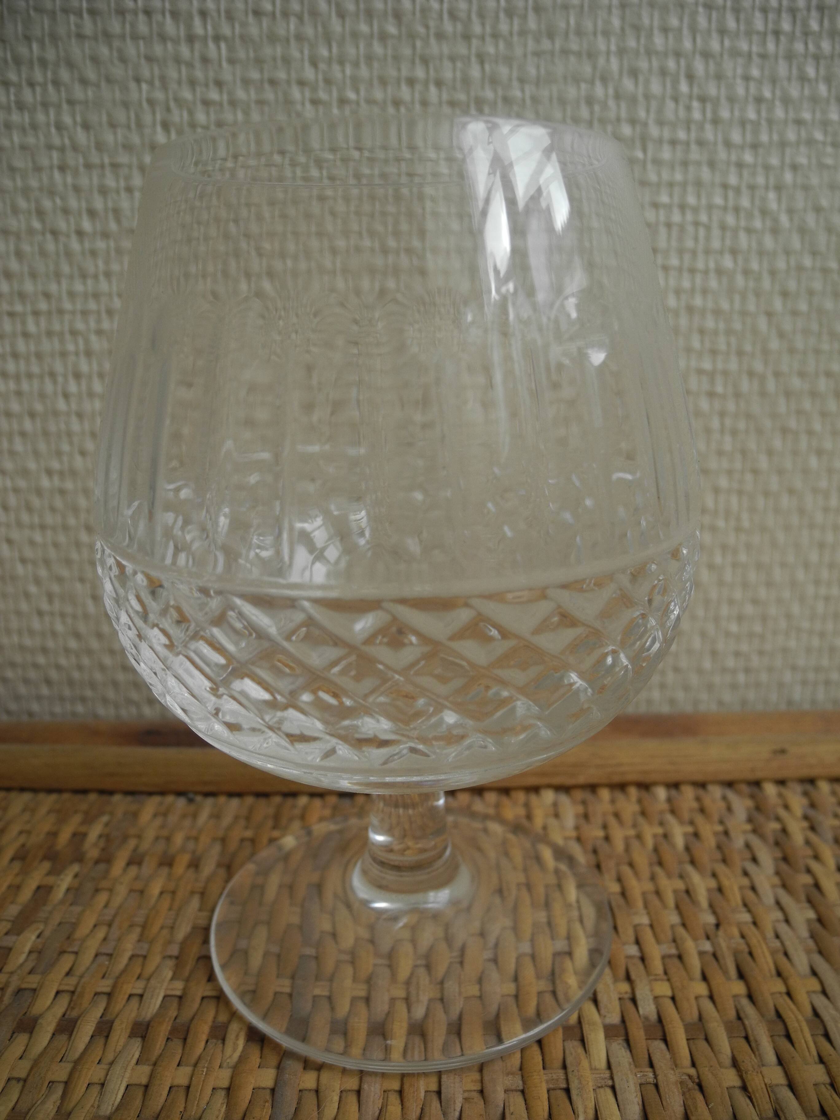 3 Lorraine crystal cognac glasses