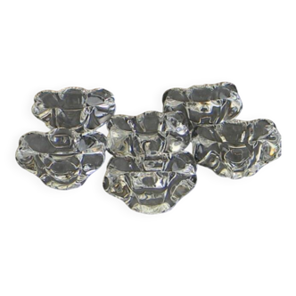 Lot de 6 salerons en cristal de DAUM