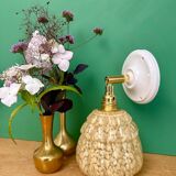 Vintage glass globe wall light in yellow from Clichy.
