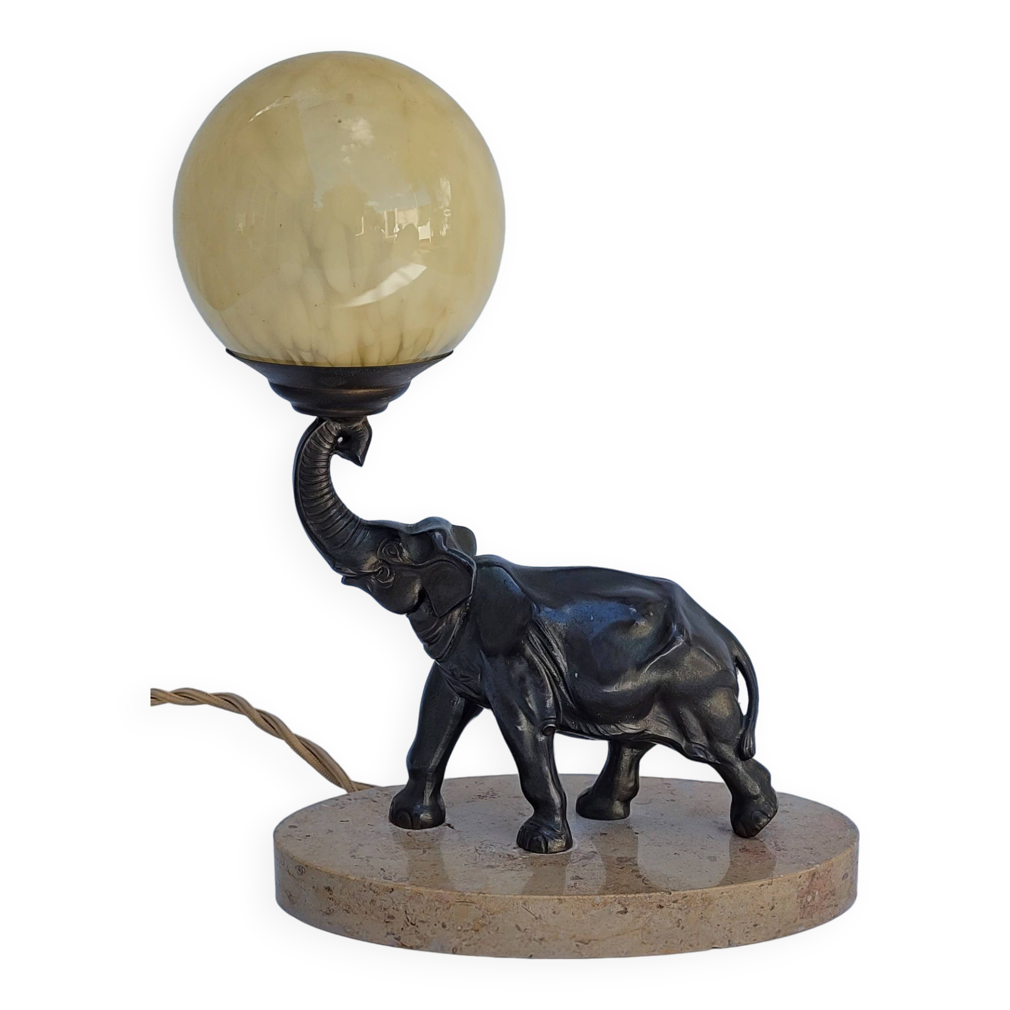 Old art deco elephant night light bedside lamp