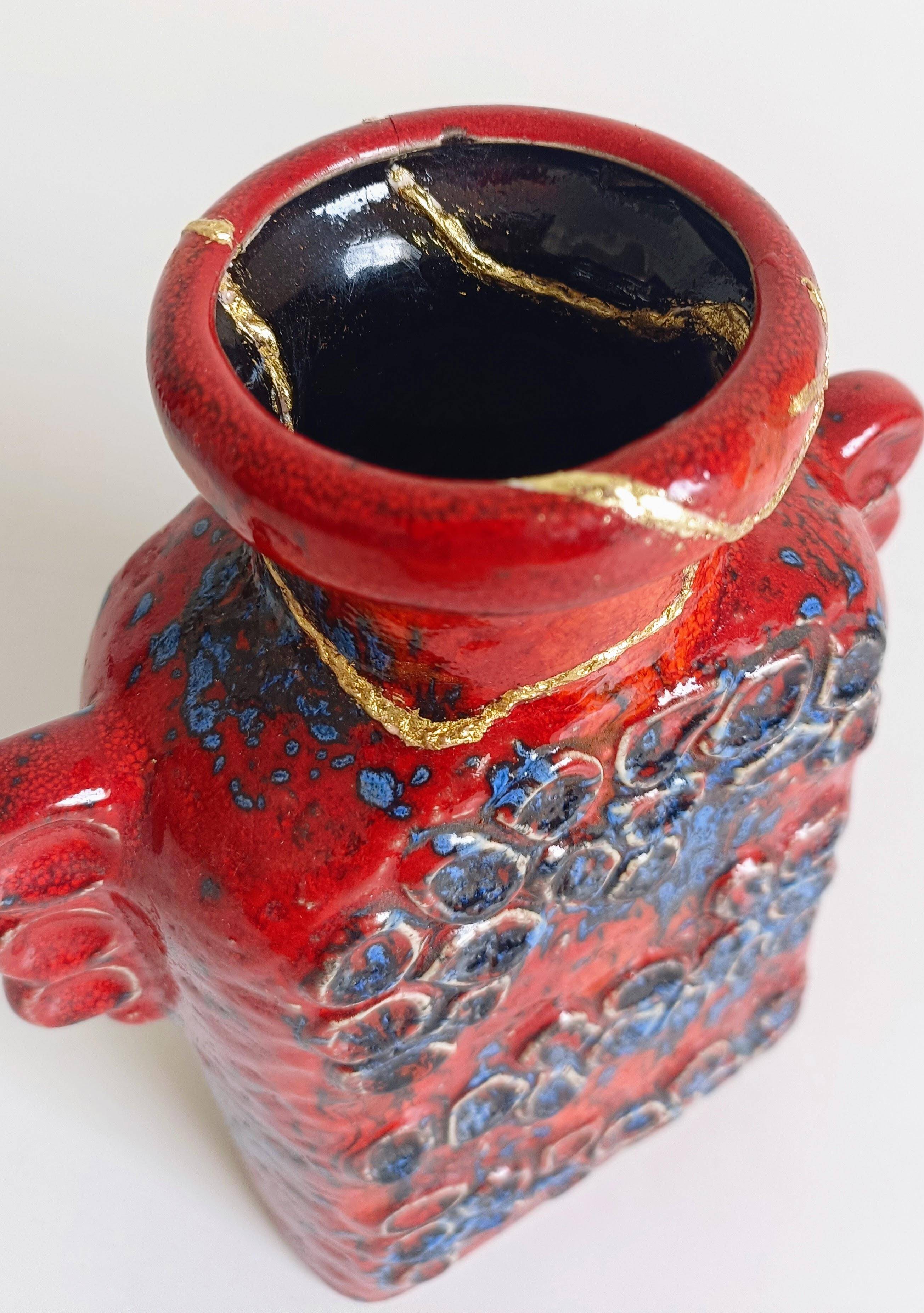 Restored Dümler & Breiden Domino Décor Vase with Kintsugi-Style Gold Repair