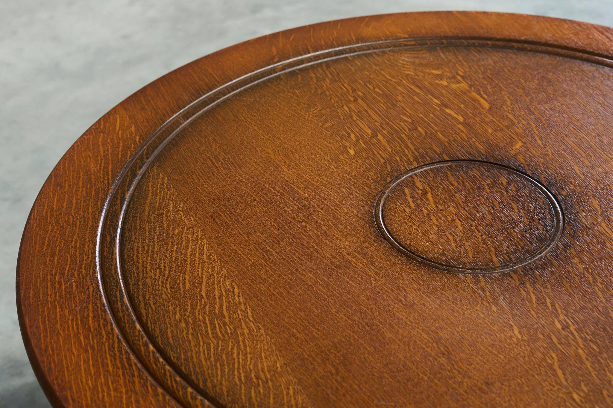 H. Pander & Sons Round Table in Solid Oak with Baluster Legs, 1920s