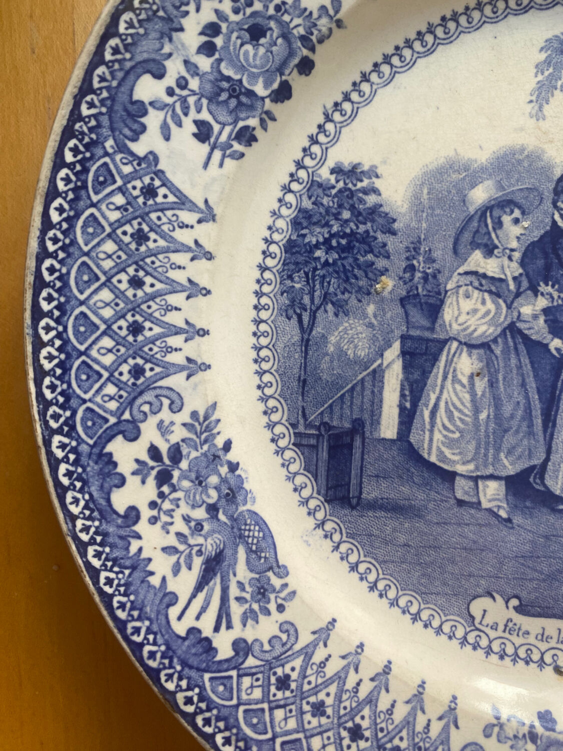 Creil Montereau - duo of blue plates