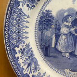 Creil Montereau - duo of blue plates