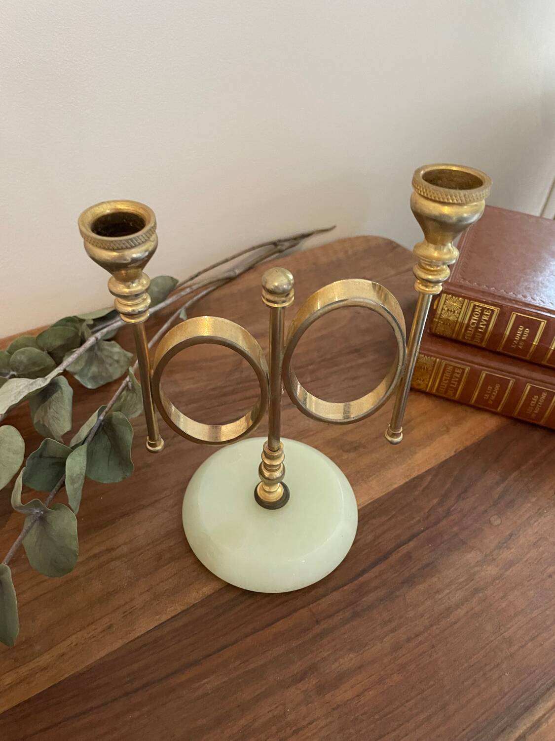 alabaster brass candlestick