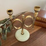 alabaster brass candlestick