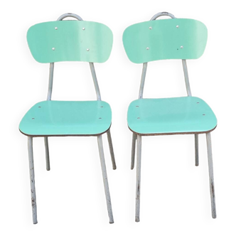 Paire de chaises métal & fourmi waimea intérieur design vintage années 60