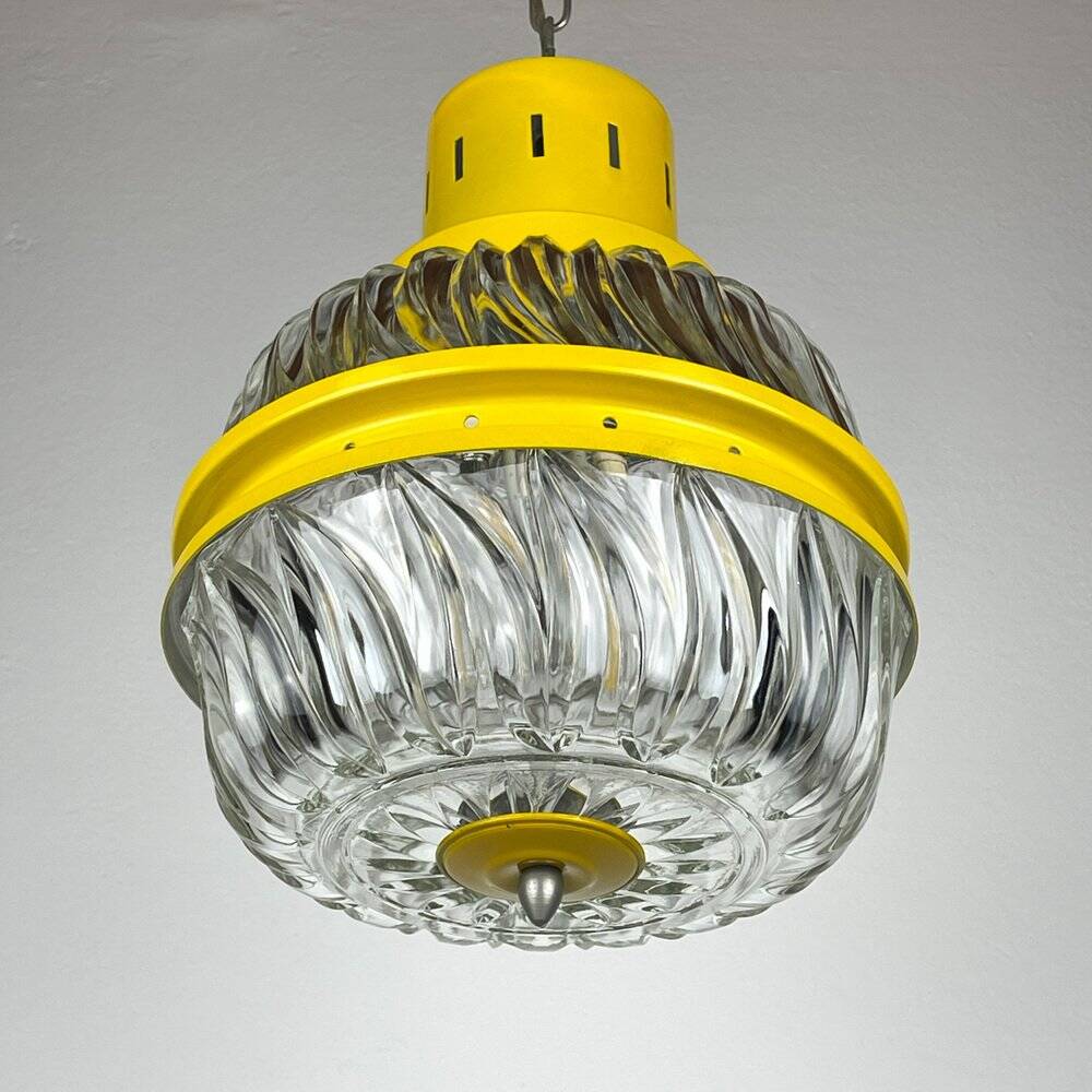 Suspension italienne jaune du milieu du siècle, années 1960