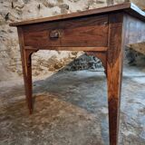 Old French farmhouse table – Rustic workshop table with 3 drawers