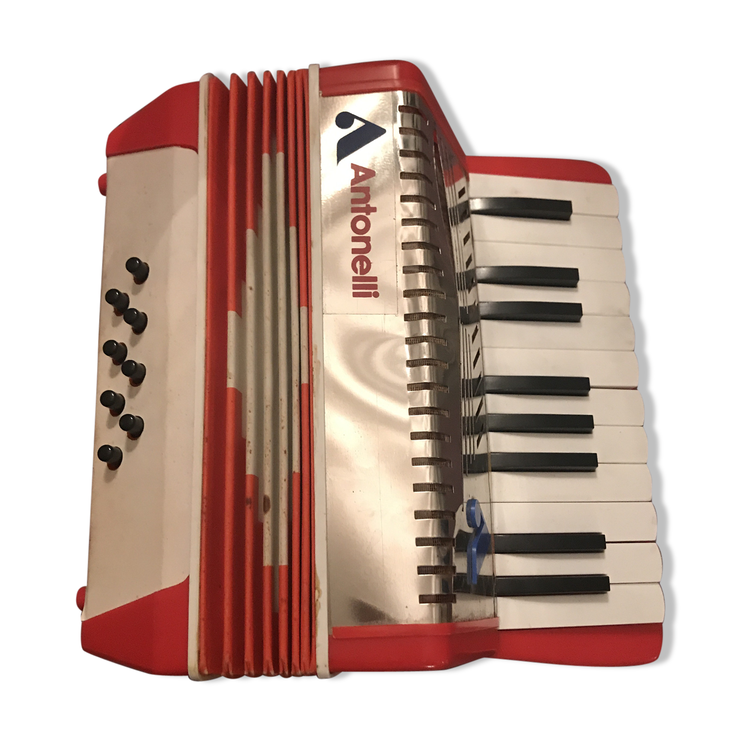 Accordion former red vintage Kids Toy mark Antonelli
