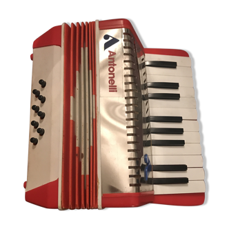 Accordion former red vintage Kids Toy mark Antonelli