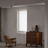 Antique baroque oak commode from the late 18th century with cabriole legs.