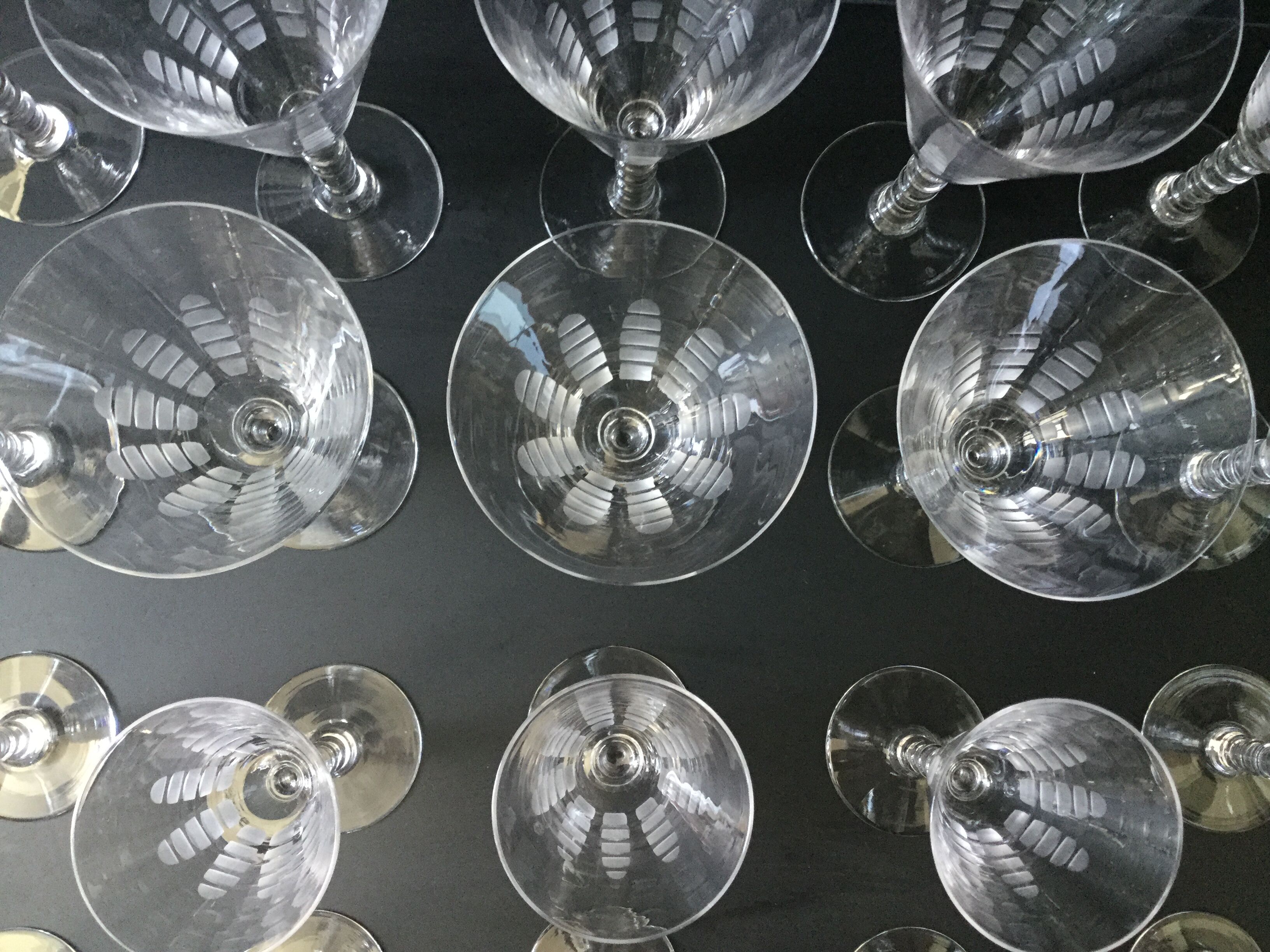 Art deco palm glass