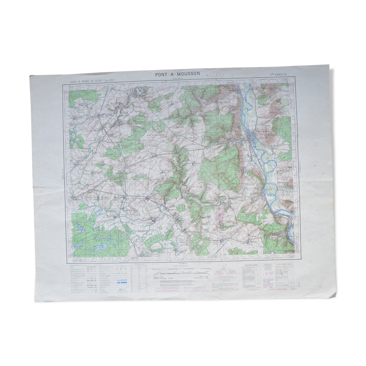 Vintage map of Pont-à-Mousson