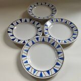 9 dessert plates Hamage & Moulin des Loups, Etoile bleu model