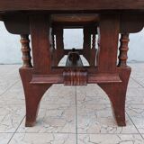 Brutalist art deco style oak table