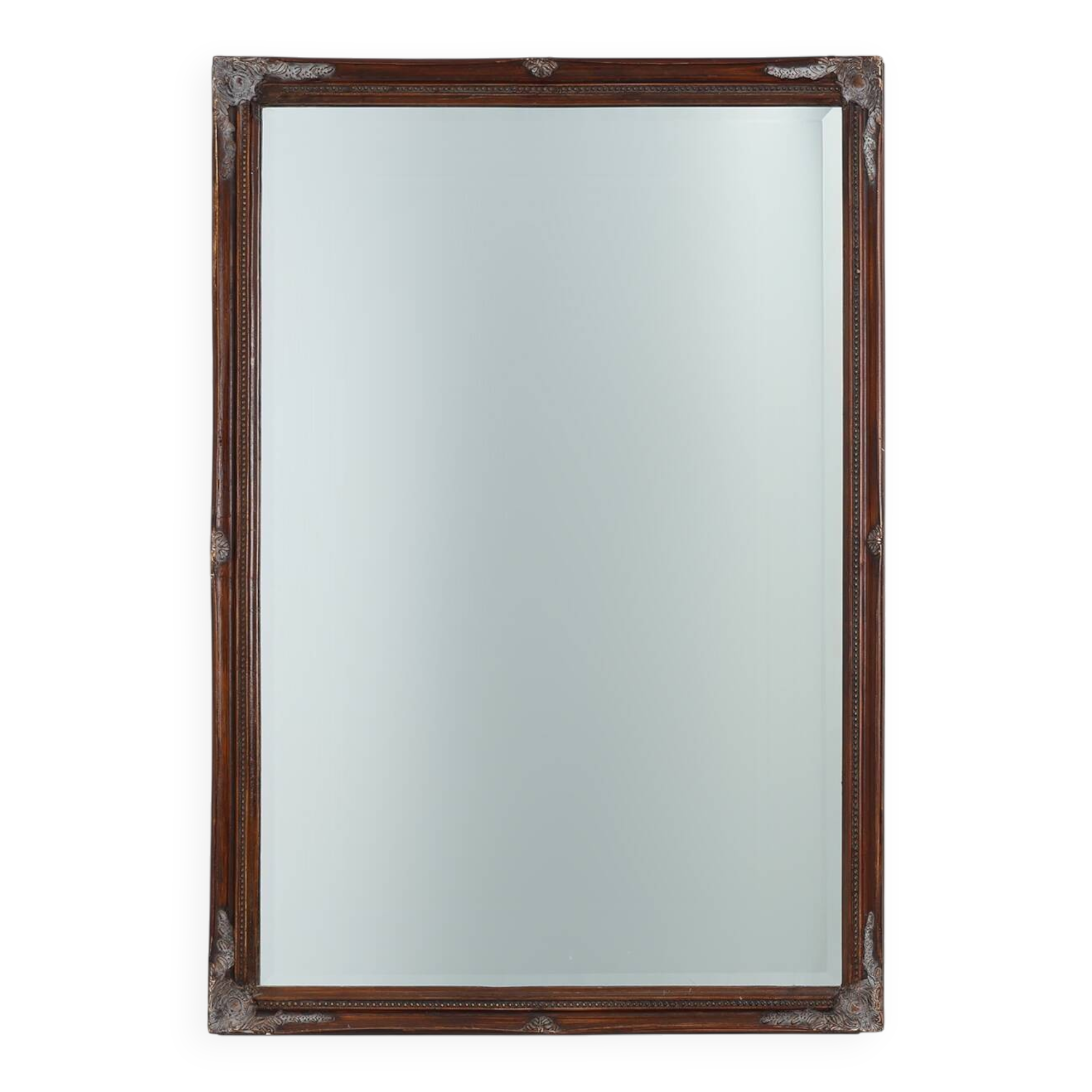 Miroir ancien à facettes en bois sculpté, France, années 1850