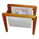 Danish teak and cotton magazine rack, 1950s
