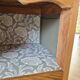 Antique English bedside table in solid wood, refurbished.