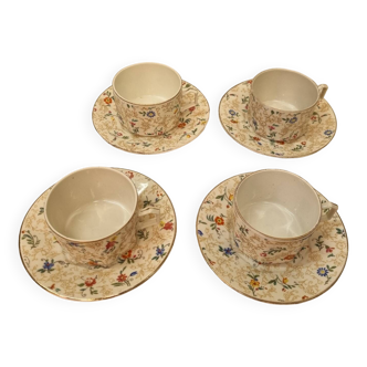 Tea cups, flowered porcelain