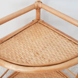 Rattan corner shelf