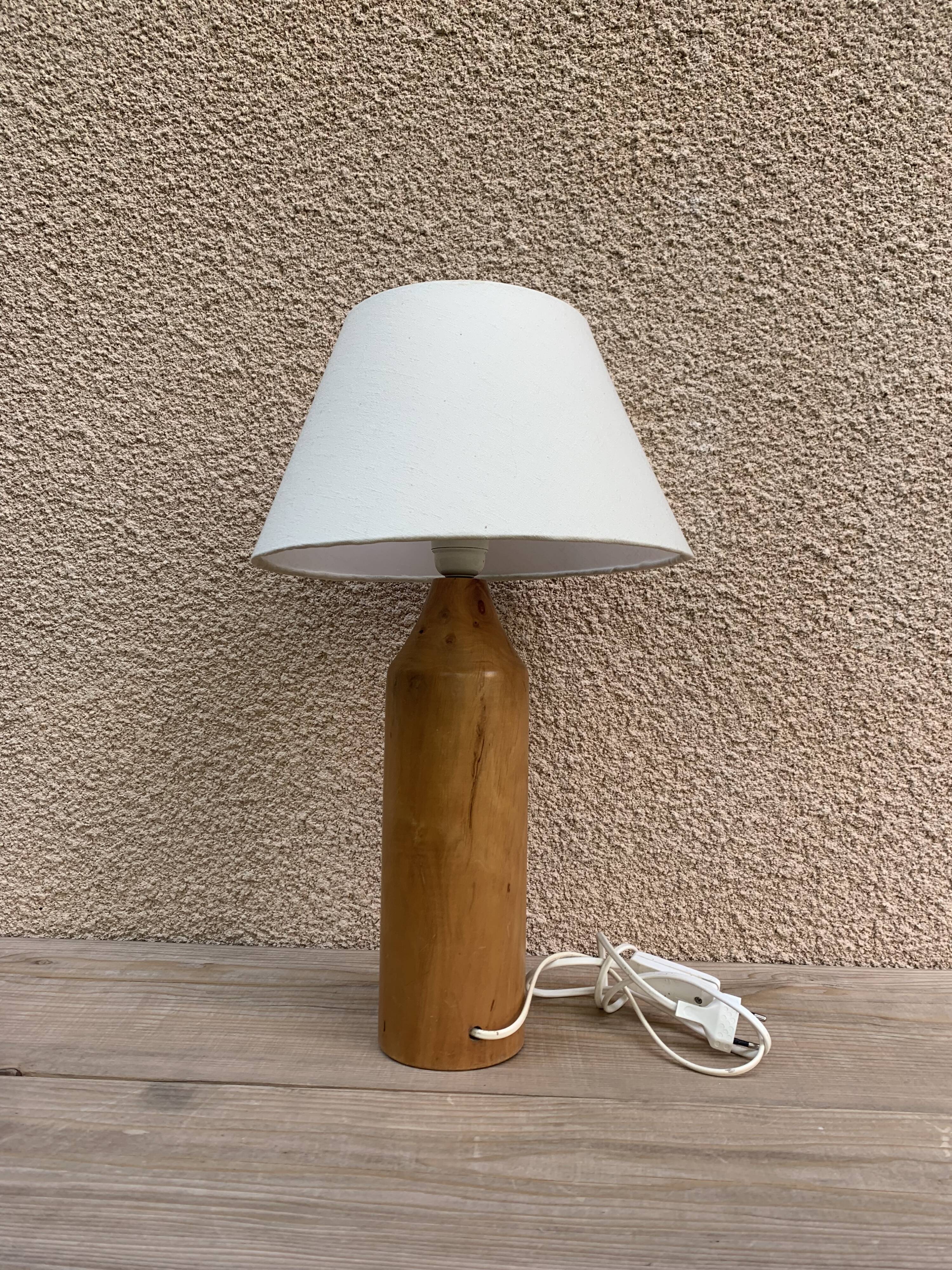 Vintage table lamp lamp IKEA design from Sweden in light solid wood with lampshade