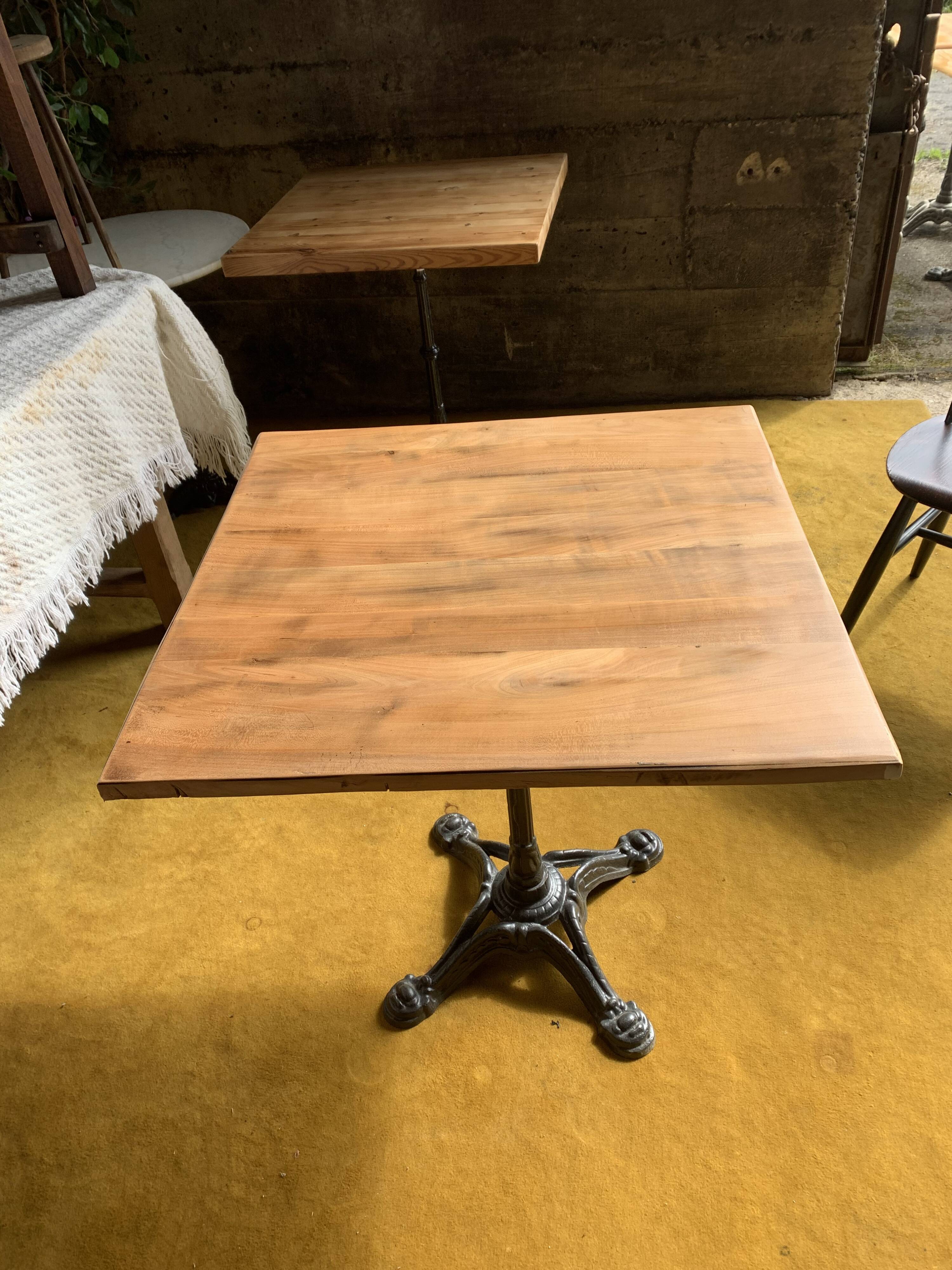 Raw wood bistro table