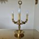Lucien Gau empire style lamp in solid bronze gilded with bright gold "with swans"