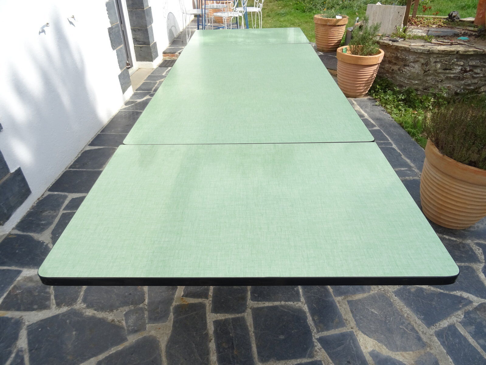 Solid oak and formica extension table