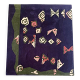 Hand-tufted artistic rug Vezeley by Tisca France 1990s