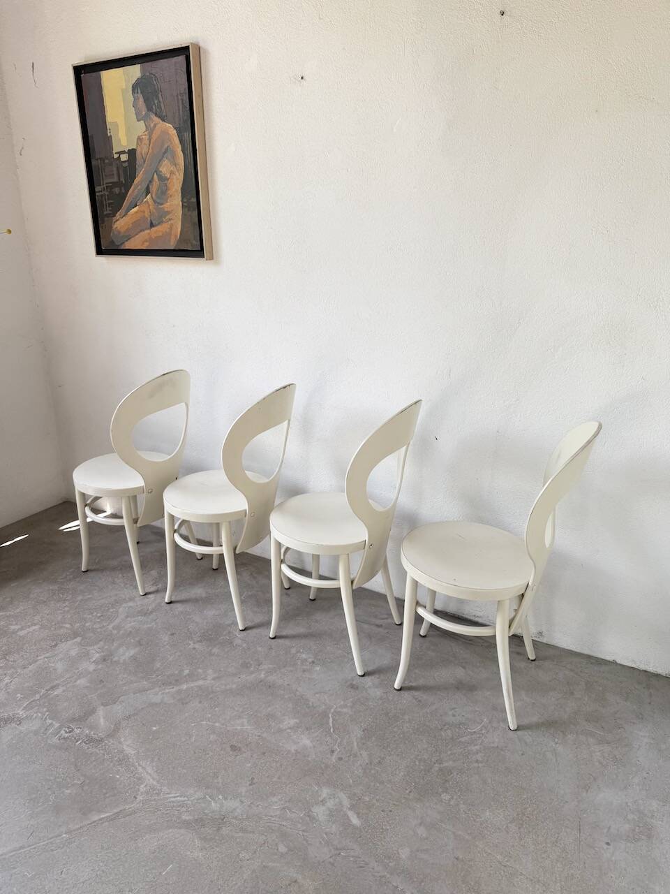 Set of 4 Baumann bistro chairs, Mouette model