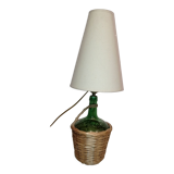 Wicker bottle lamp