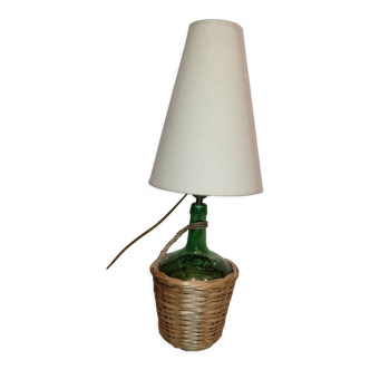 Lampe bouteille osier