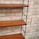 Original vintage mahogany wood shelf. metal