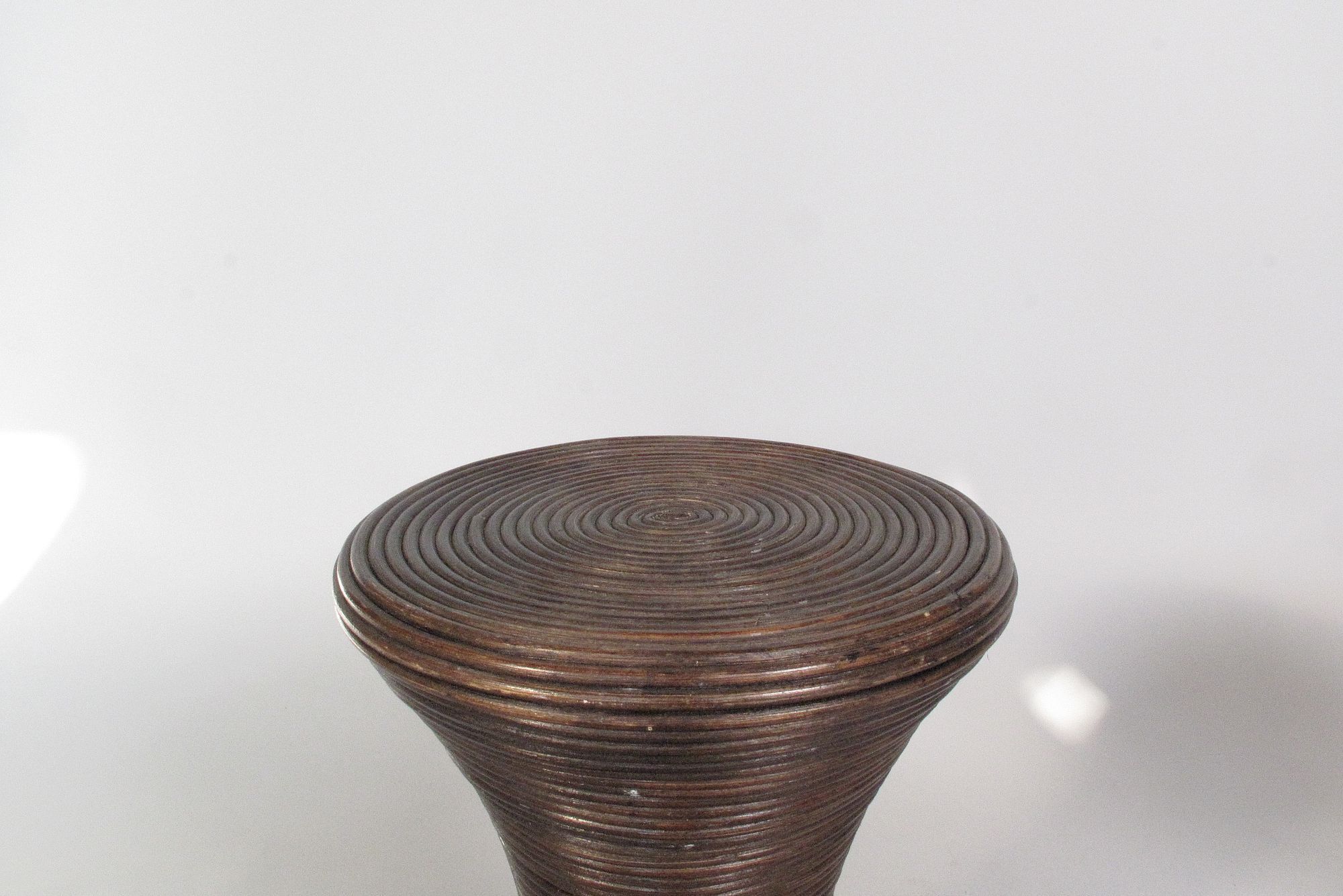 Two Vintage TomTom Stools in Rattan