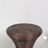 Two Vintage TomTom Stools in Rattan