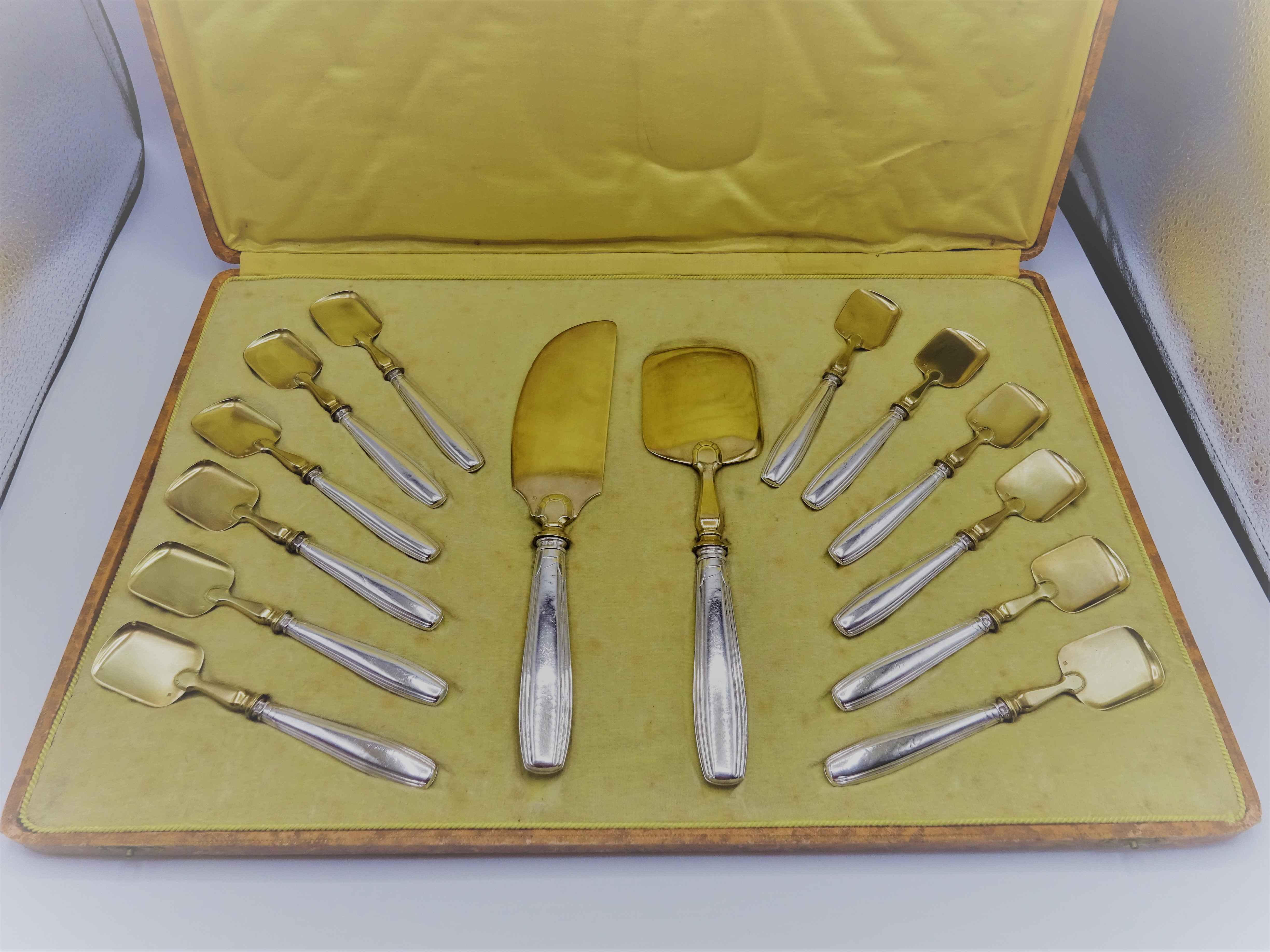 Minerva 14-piece silver ice cream service